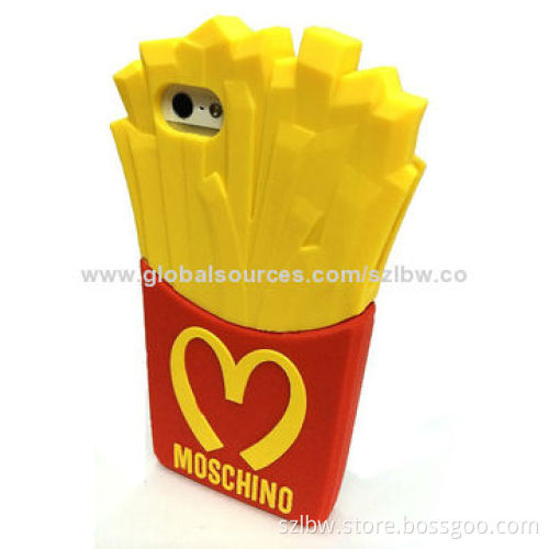 2014 McDonald's Fries Case Moschino Chips Design Soft Rubber Silicone Cellphone Cases for iPhone 5S